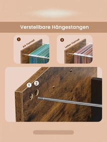 Bloco com 2 gavetas escritório 41 x 45 x 66 cm Castanho vintage-preto