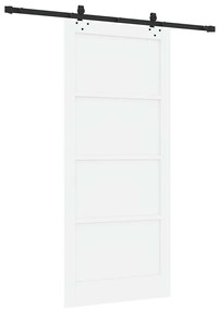 Porta deslizante vidaXL com conjunto de ferragens Branca 93x211 cm Mad