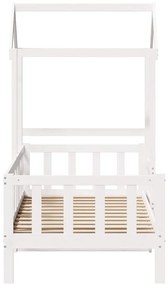 Sofá-cama com telhado 80x200 cm madeira de pinho maciça branco