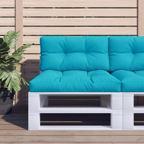vidaXL Almofadões para sofás de paletes 2 pcs tecido turquesa