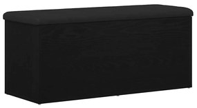 Banco de Armazenamento vidaXL Carvalho Preto 100x40x45 cm Madeira Reco