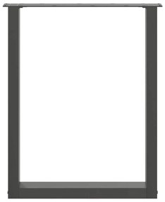 Pés para mesa de jantar em formato de U, 3 peças, antracite, 70x(72-73