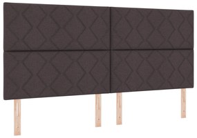 Cabeceira Design de Blocos de Diamante Castanho Escuro 200 cm Tecido