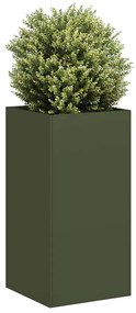 vidaXL Vaso floreira 40x40x80 cm aço laminado a frio verde