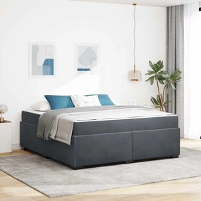 vidaXL Estrutura da Cama com colchão Cinza Escuro 180 x 200 cm tecido