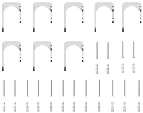 Kit ferragens p/ porta deslizante 366cm aço inoxidável prateado