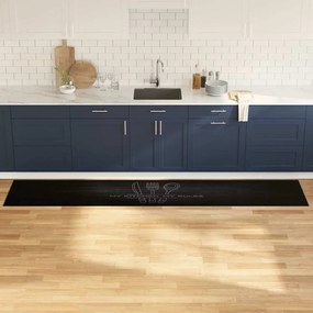 vidaXL Tapete de Cozinha Preto 300 x 60 cm Veludo