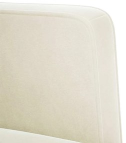 Poltrona com apoio de braços 53 cm veludo creme
