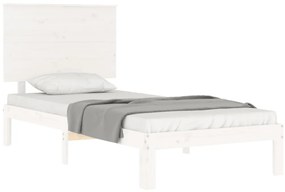 Cama sem colchão 90x200 cm madeira de pinho maciça branco