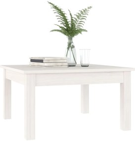 Mesa de centro 55x55x30 cm pinho maciço branco