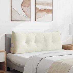 vidaXL Travesseiro para Costas Creme 120 x 24 x 50 cm Veludo
