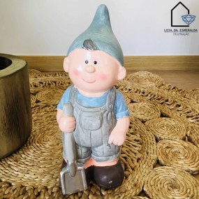 Boneco em Cerâmica   | Chapéu Verde II | 12x8.5x30CM