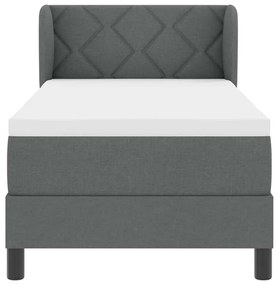 Cama Box Spring com Colchão Cinza Escuro 80x200 cm Tecido