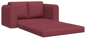 Sofá Cama de Chão 2-em-1 Vermelho Vinho 148x71x83 cm Tecido