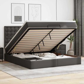 vidaXL Estrutura de cama otomana com colchão 180x200 cm preta
