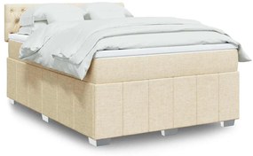 Cama com molas/colchão 140x190 cm tecido cor creme