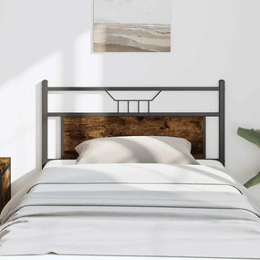 Cabeceira de cama 100 cm derivados madeira/aço carvalho fumado