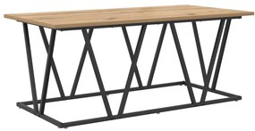 Mesa de Centro vidaXL Carvalho Artisan 100x50x40 cm Madeira de Engenha