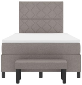 Cama Box Spring com colchão e banco taupe 120x190 cm Tecido