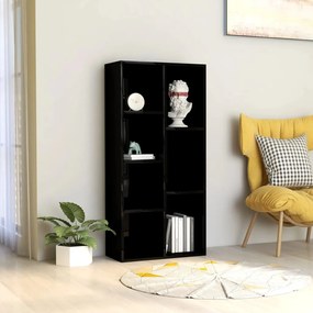 vidaXL Estante 50x25x106 cm contraplacado preto brilhante