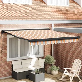 vidaXL Toldo Multicolor 350 x 250 cm Poliéster e Alumínio
