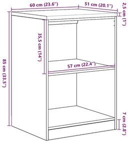 Armário de arrumação de garagem Branco 60x51x85 cm