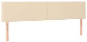 Cama box spring c/ colchão e LED 180x200 cm tecido cor creme