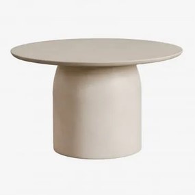 Mesa De Centro Redonda Ø75 Cm Em Cimento Layana Tapioca Bege - Sklum