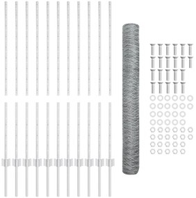 Conjunto de Cerca de Jardim Conjunto de 2 Aço galvanizado