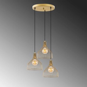 Candeeiro de Teto Cafu – Dourado Brilhante – 49 x 49 x 121 cm