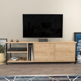 Móvel TV Primrose – Preto Carvalho – 160 cm x 35,3 cm x 50,8 cm