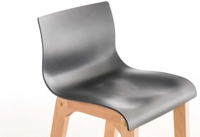 Banco de bar Hoover em plástico e com estrutura de Cor Natural 41 x 101 x 46 cm Cinzento