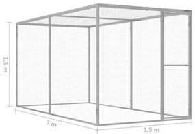 Jaula para gatos 3x1,5x1,5 m aço galvanizado