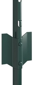 Postes de Cerca 5 pcs U-Channel Verde 40 cm Aço
