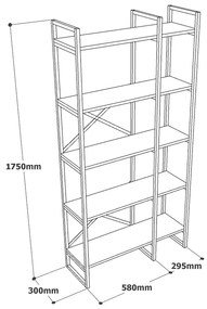 Estante VG4 – Mármore Branco e Dourado – 87,5x175x30 cm