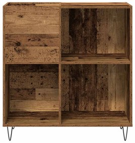 vidaXL Armário para discos de vinil Madeira antiga 85 x 38 x 89 cm