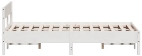 Cama sem colchão 120x200 cm madeira de pinho maciça branco