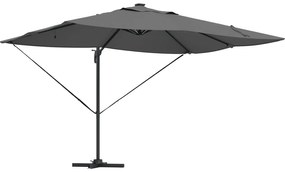 Guarda-sol de braço articulado com LEDs Antracite 352x251x265 cm Alumí
