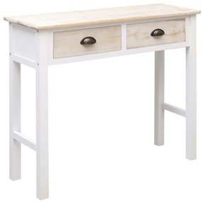 vidaXL Mesa consola 90x30x77 cm madeira branco e cor natural