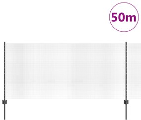 Cerca de Fio Soldado com 44 Postes U Cinza 1x50 m Aço
