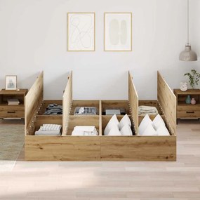 Cama de Armazenamento Carvalho Artisan 200x200 cm