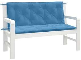 vidaXL Almofadões banco jardim 2pcs 120x50x7 cm mesclado tecido azul