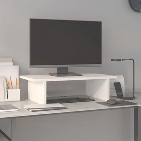 vidaXL Suporte para monitor 50x27x15 cm pinho maciço branco