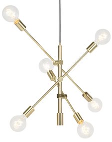 Candeeiro de suspensão Art Deco latão 6-luzes - Sydney