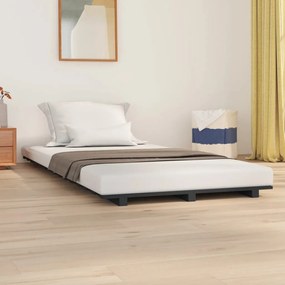 vidaXL Estrutura de cama 90x190 cm madeira de pinho maciça cinzento
