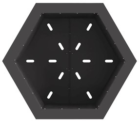 Fogueira Sem Fumaça Hexagonal Preta 58x58x51 cm Aço