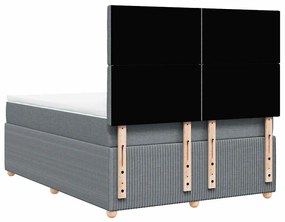 Cama com molas/colchão 160x200 cm tecido cinzento-claro