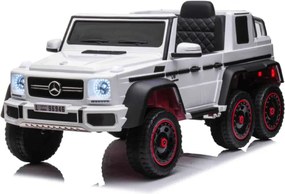 Carro elétrico para crianças Mercedes-Benz G63 6x6, 12V com pneus de borracha Branco