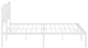 Estrutura de cama com cabeceira 200x200 cm metal branco