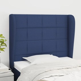 Cabeceira de cama c/ abas tecido 83x23x118/128 cm azul